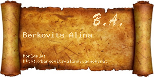 Berkovits Alina névjegykártya